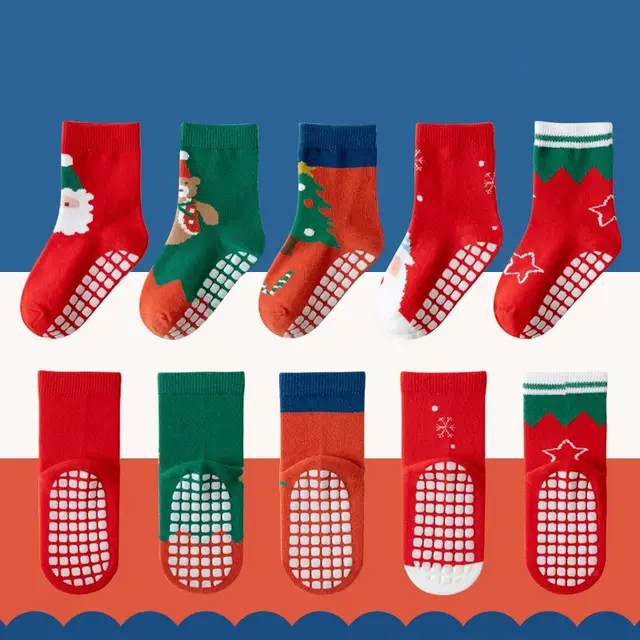 Children's Gel Dotted Trampoline To Avoid Slippery Socks Christmas Bear - Shop at LoveMi