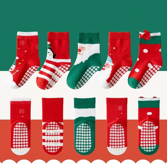 Children's Gel Dotted Trampoline To Avoid Slippery Socks Christmas Penguin - Shop at LoveMi