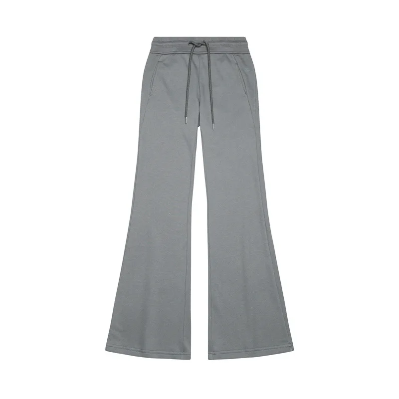 Niche Embroidered Skinny Sweatpants Low Waist Slim Slimming - Grey - View 1
