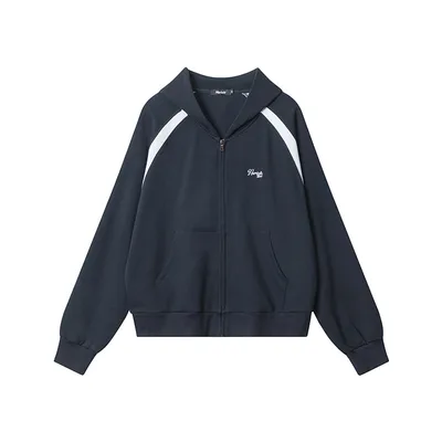 Sports Casual Cardigan Coat American Loose Letter Embroidery Sapphire Blue - Shop at LoveMi