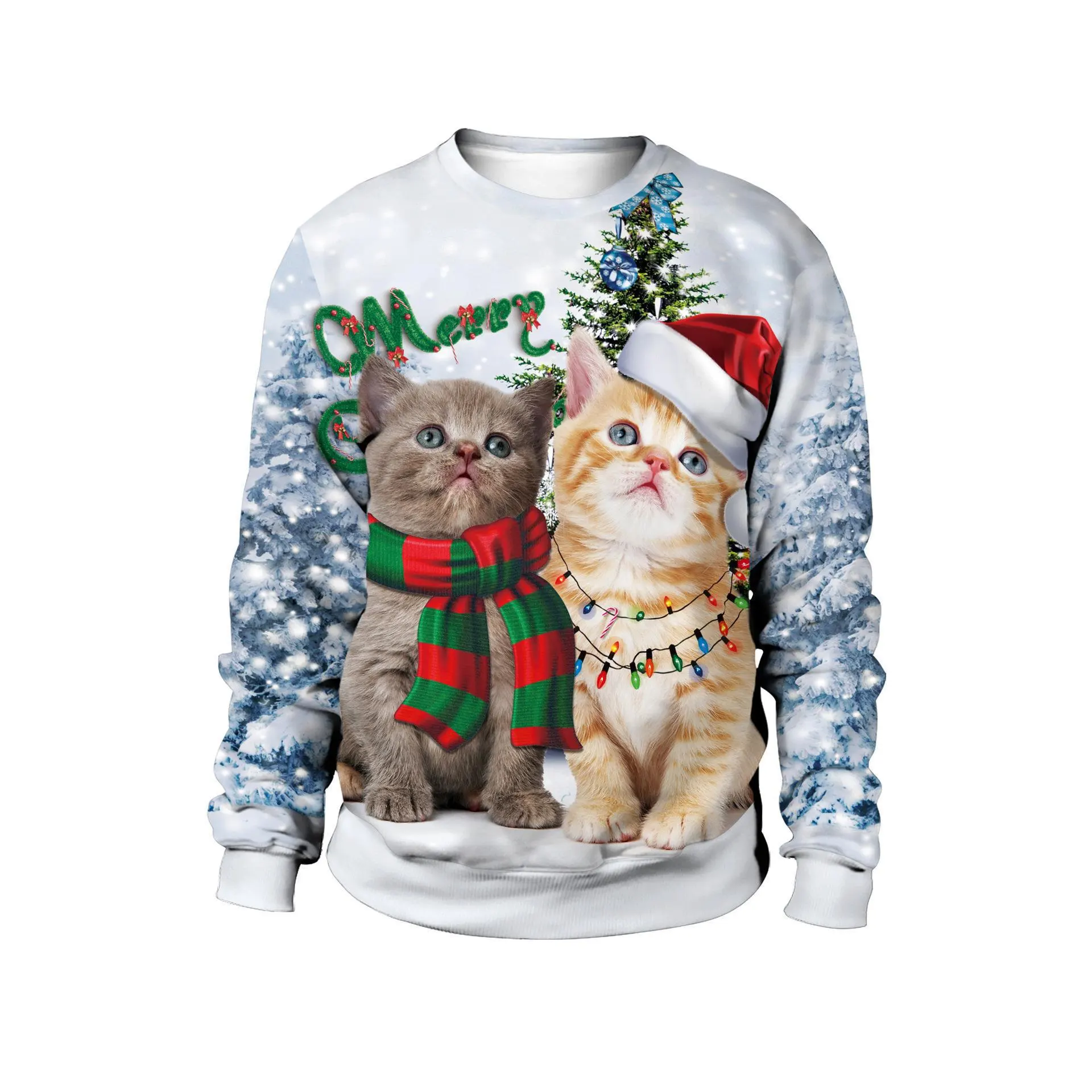Christmas Clothing Men's And Women's Printed Round Neck Sweater - Wy18 Sdyw07