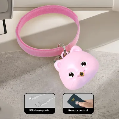 Rechargeable Remote Control Cat Infrared Halter Collar Pink Infrared Halter Coil - Shop at LoveMi