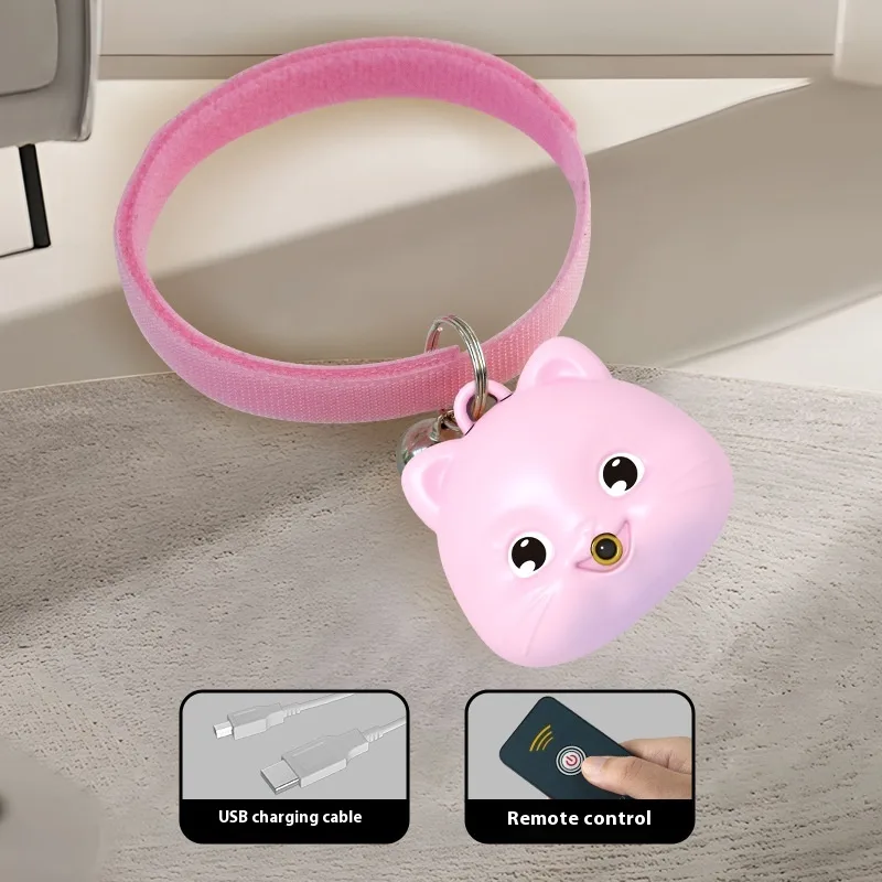 Rechargeable Remote Control Cat Infrared Halter Collar Pink Infrared Halter Coil - Shop at LoveMi