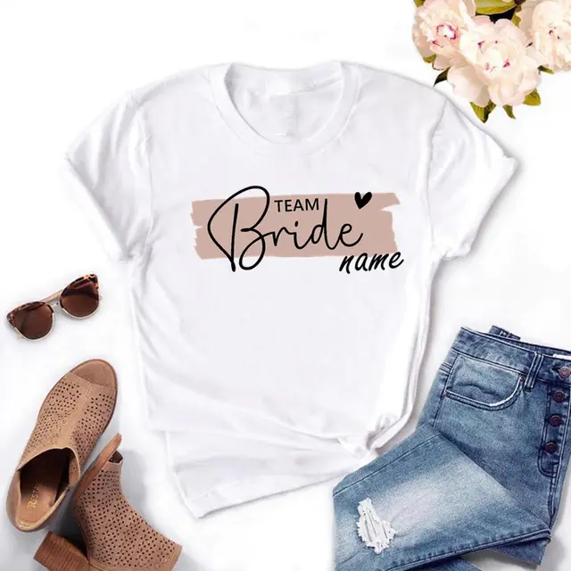Women's Printed Short sleeved T shirt For Pre wedding Bachelor Party 2 Style - Shop at LoveMi