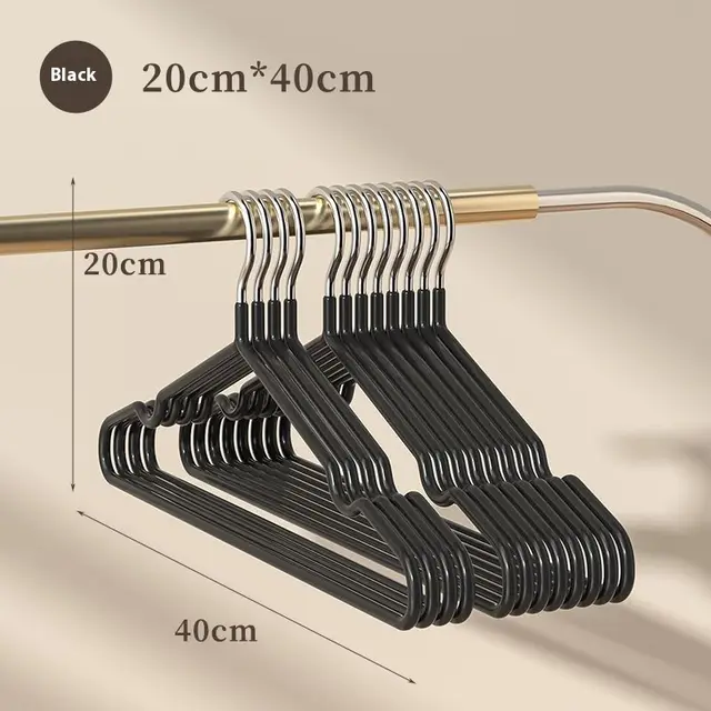 Clothes Hanger Non slip Household Anti Shoulder Angle Clothes Hanger Iron 53G Bold Obsidianblack - Shop at LoveMi
