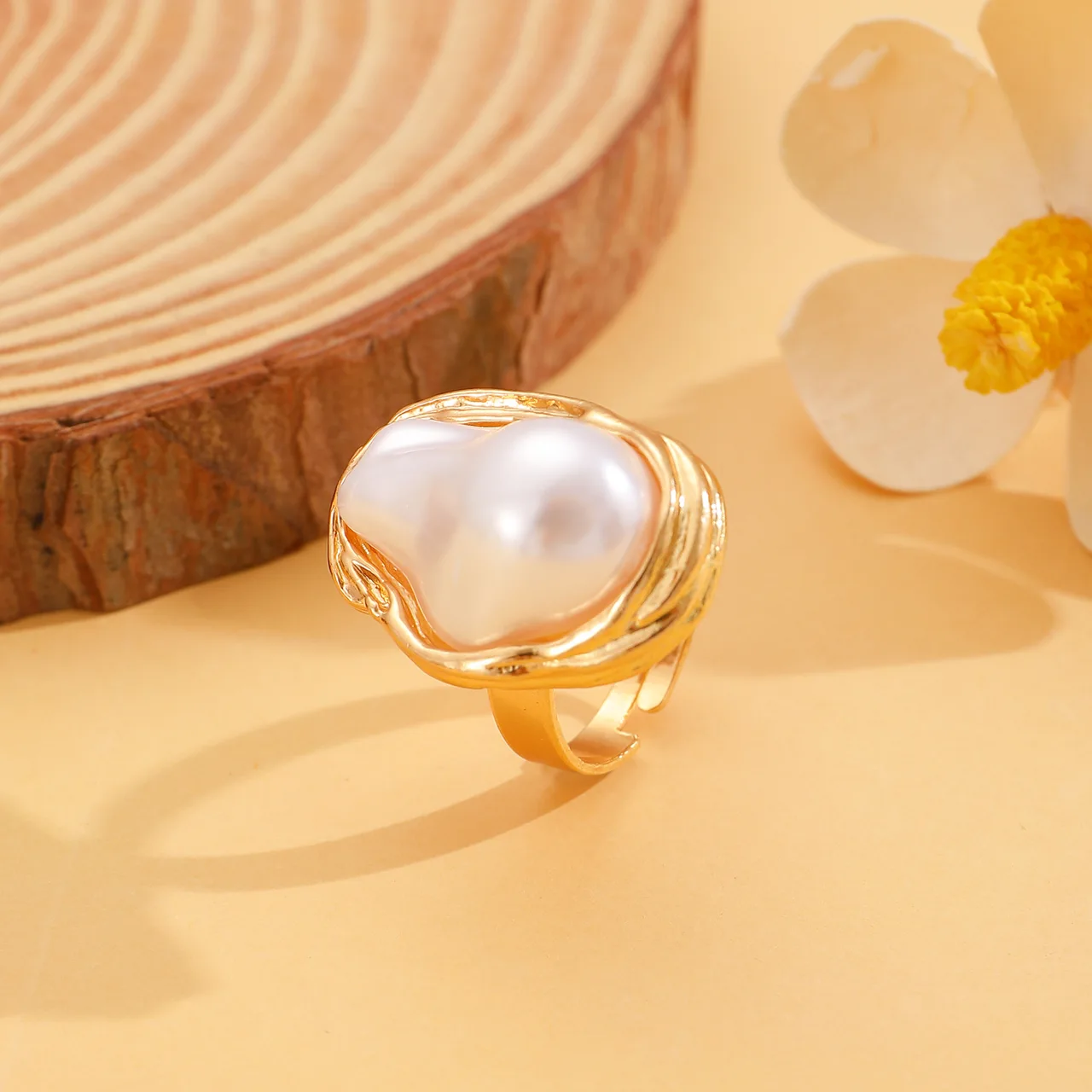Baroque Shaped Pearl Necklace Retro Minority - 02 Kc Gold Ring