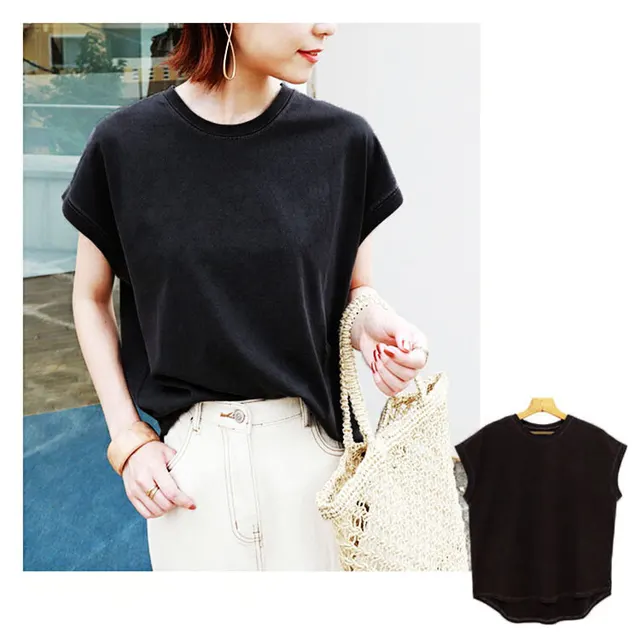 Women's Side Slit Curved Hem Bottoming Top Black Premium Edition - Shop at LoveMi