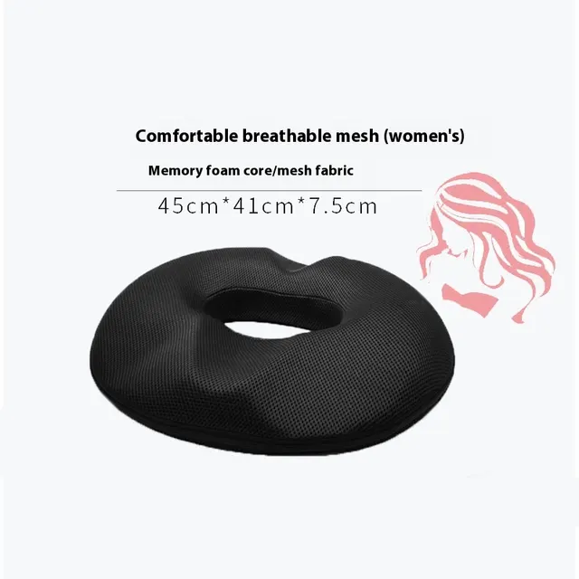 Thick Circular Memory Foam Breathable Cushion Black Female - Shop at LoveMi