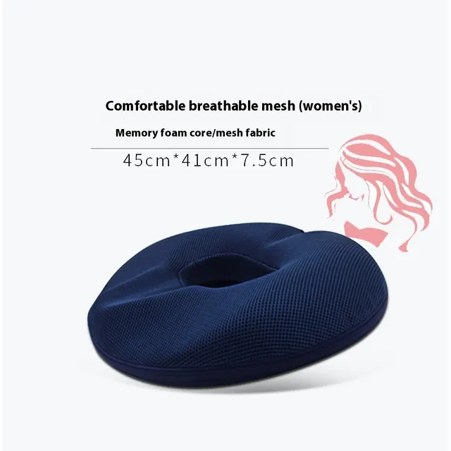 Thick Circular Memory Foam Breathable Cushion Female Navy Blue - Shop at LoveMi