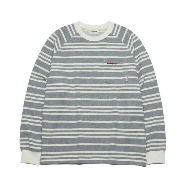 Striped Design Loose Couple Outfit Long Sleeves - Flower Gray