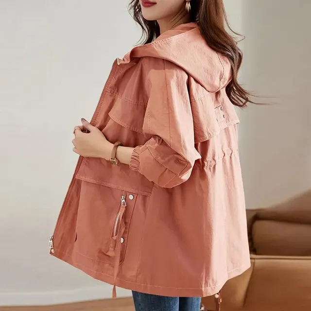 Western style Middle aged Mom Plus Size Trench Coat J Brick Red - Shop at LoveMi