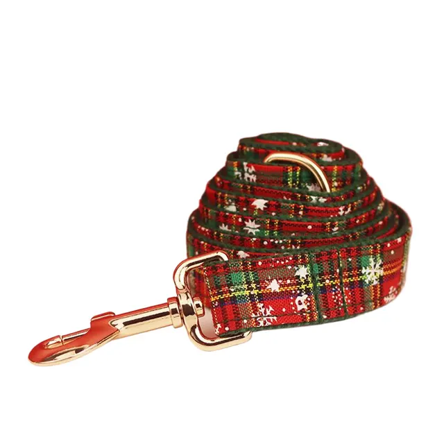 Green Background Snowflake Christmas Pet Collar Dog Leash - Shop at LoveMi