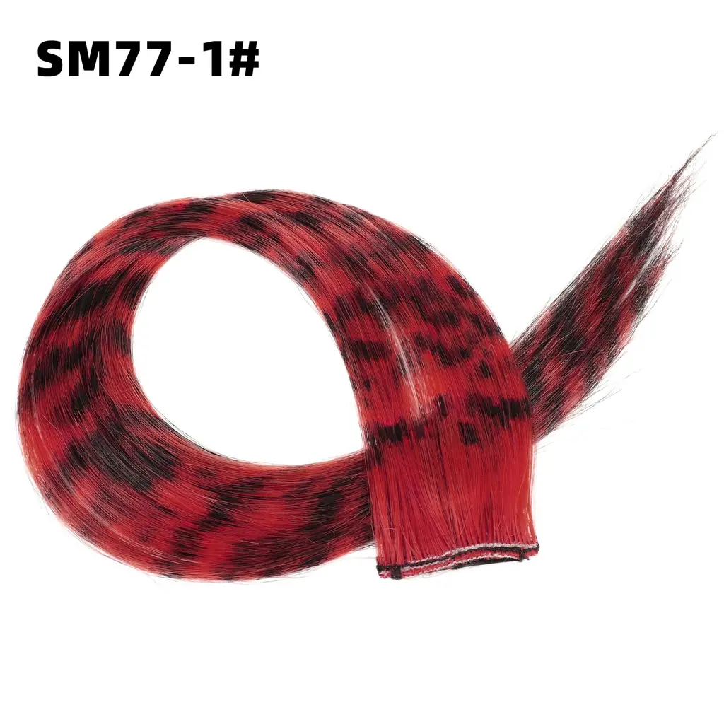 Seamless Hair Extension Leopard Print Color Thread Hanging Ear Color Feather Hair Wig - Sm771