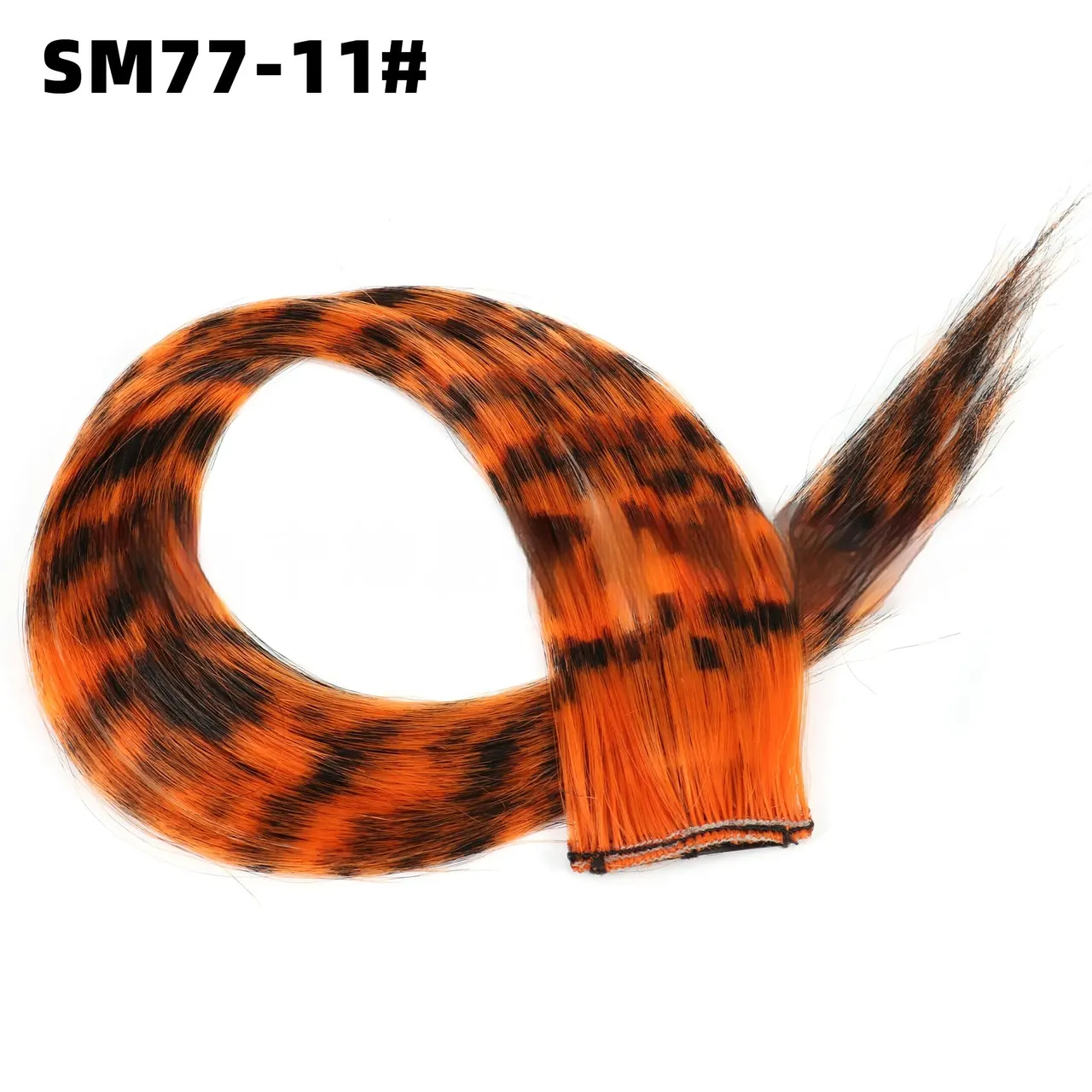 Seamless Hair Extension Leopard Print Color Thread Hanging Ear Color Feather Hair Wig - Sm7711