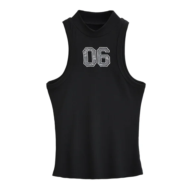 Sport Waistcoat For Women Top Drawstring Low Waisted Shorts Black Vest 24152 - Shop at LoveMi