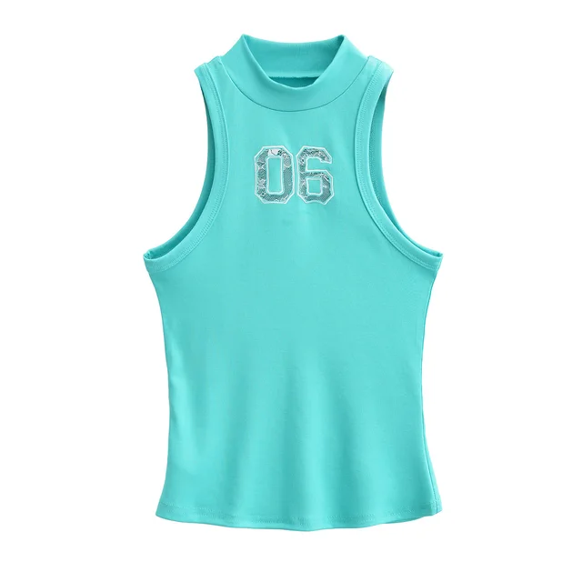Sport Waistcoat For Women Top Drawstring Low Waisted Shorts Blue Vest 24152 - Shop at LoveMi