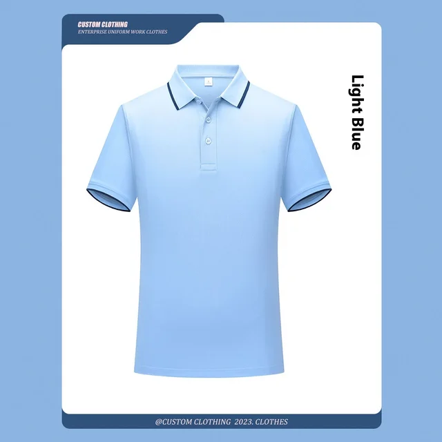 Simple Casual Stand Up Collar Quick Drying Short Sleeved Shirt Light Blue - Shop at LoveMi