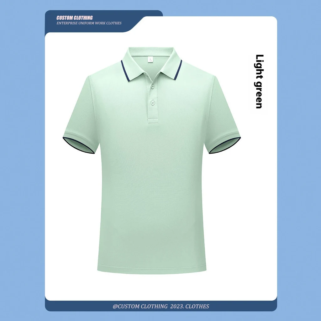 Simple Casual Stand Up Collar Quick Drying Short Sleeved Shirt - Light Green