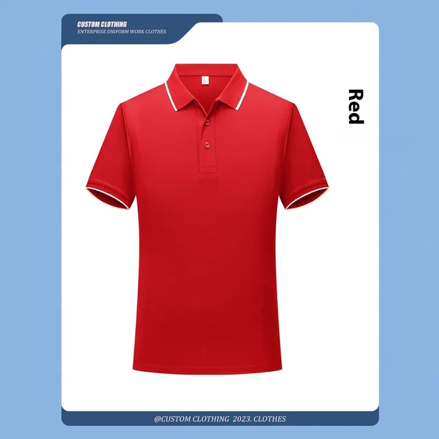 Simple Casual Stand Up Collar Quick Drying Short Sleeved Shirt Red - Shop at LoveMi