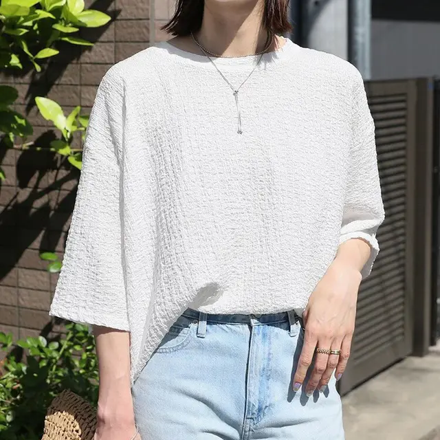 Japanese Women's T shirt High grade Loose White - Shop at LoveMi