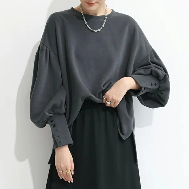 Autumn Winter Sweater Women's Solid Color Loose And Comfortable Dark Gray - Shop at LoveMi