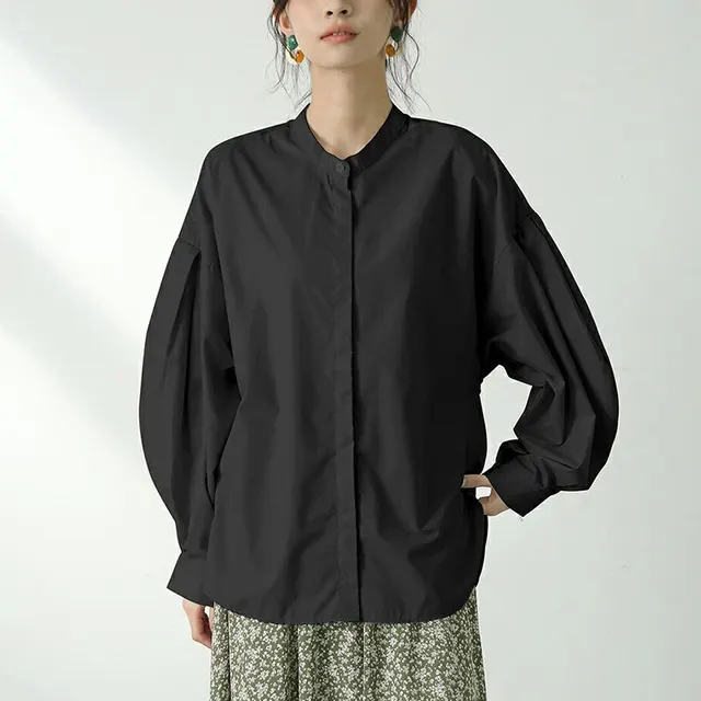 Japanese And Korean Autumn Women's Shirt High grade Black - Shop at LoveMi