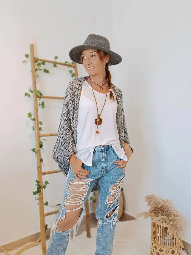 Women's Loose Sweater Coat With Shawl Light Gray - Shop at LoveMi