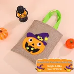 Halloween Pumpkin Burlap Handbag - Wizard'S Hat Pumpkin