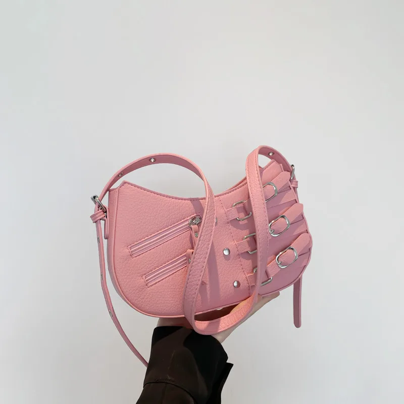 Retro Fashion All-match Underarm Shoulder Bag - Pink - View 1