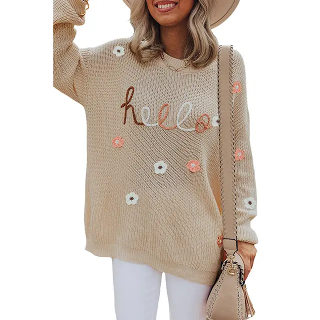 Autumn New Round Neck Knitted All matching Loose Sweater Lc2724918P6016 - Shop at LoveMi