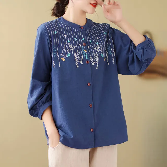 Women's Long sleeved Thin Cardigan Top Blue - Shop at LoveMi