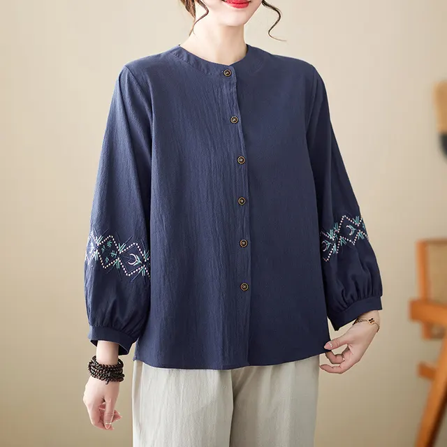 Women's Long sleeved Thin Cardigan Top Navy Blue - Shop at LoveMi