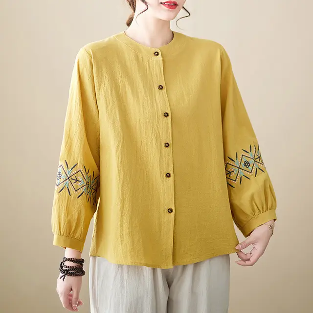 Women's Long sleeved Thin Cardigan Top Yellow - Shop at LoveMi