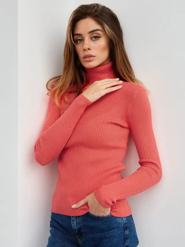 Turtleneck Sweaters Bottoming Shirt European And American Watermelon Red - Shop at LoveMi