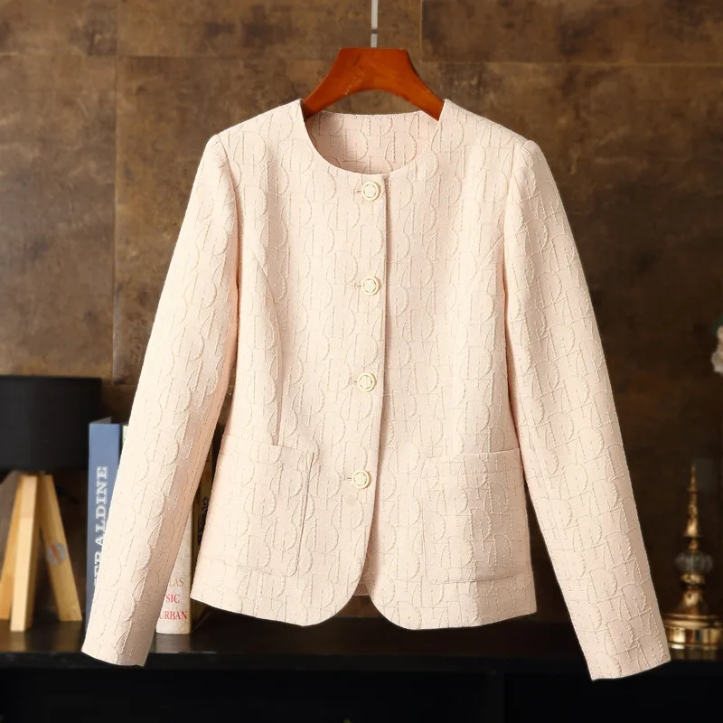 Women's Fashion Texture Jacquard Two-piece Set - Coat