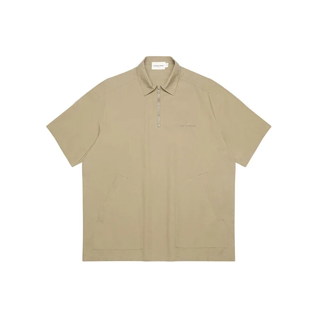 Polo Short Sleeve Summer American Style Loose All matching Light Brown - Shop at LoveMi