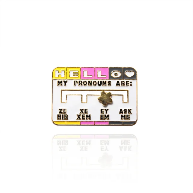 New Product My Social Pronoun Sliding Selection Cartoon Brooch Metal Keychains Pendant X0042001 - Shop at LoveMi