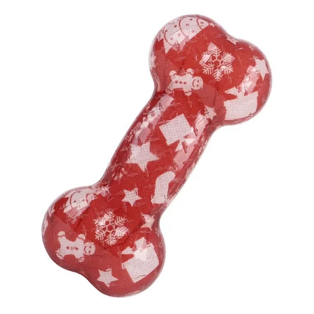 Printed Bone TPR Material Nibbling Sound Toy Christmas Red - Shop at LoveMi