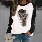 Animal Letter Printed Crew Neck Sweatshirt - 6 Colors-Xxxl