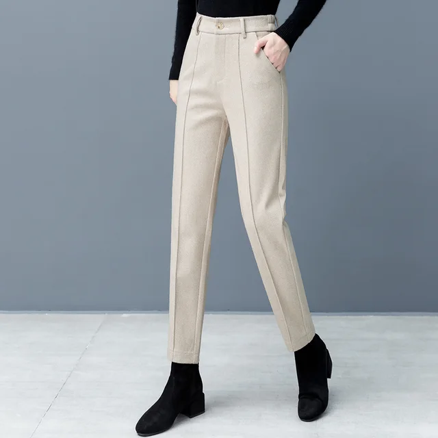 Autumn And Winter New All matching Straight Casual Tappered Pants Apricot - Shop at LoveMi