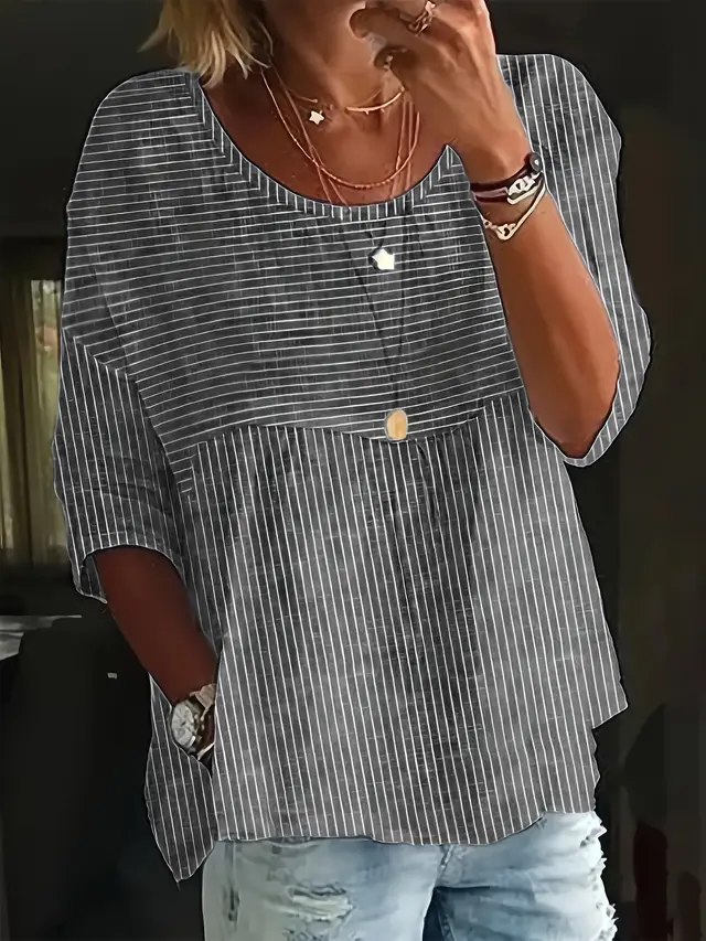 Women's Multi color Striped Doll Shirt Black - Shop at LoveMi