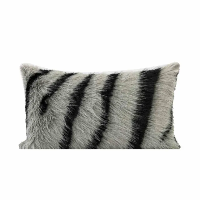 Living Room Sofa Black And White Zebra Pattern Square Pillow Cushion Plush Zebra Print 30X50Cm - Shop at LoveMi