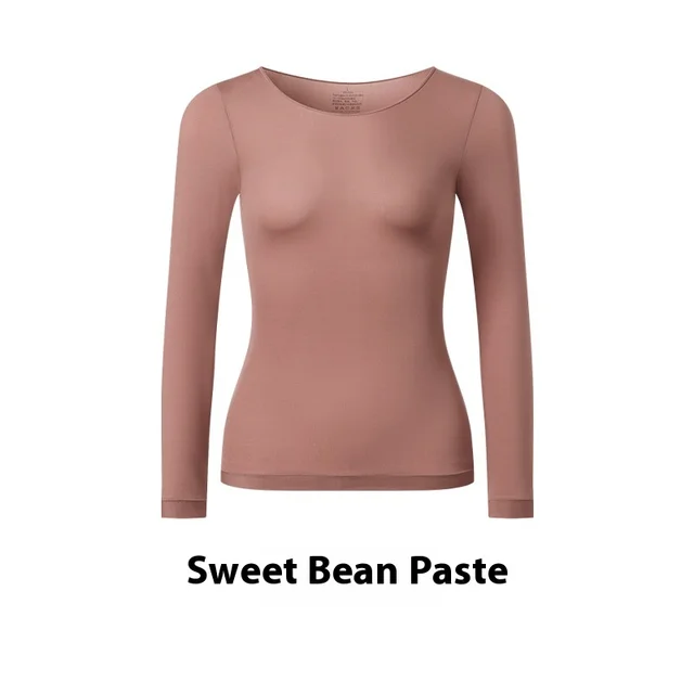 Ultra thin Nude Feel Thermal Lightweight Stretch Underwear Suit Honey Bean Paste - Shop at LoveMi