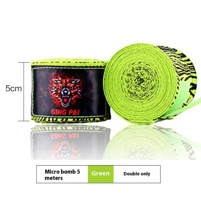 Hand Strap Half Finger Boxing Gloves 5 Green Beige Zebra Stripes - Shop at LoveMi