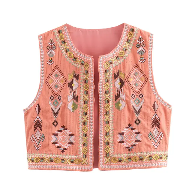 European And American Style Cotton Linen Vest Orange Red - Shop at LoveMi