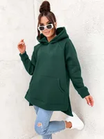 Women's Solid Color Hooded Casual Loose Sweater - Green