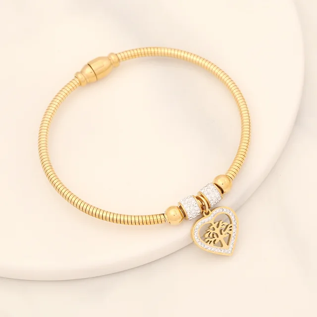 Elastic Magnetic Snap Eye Stainless Steel Bracelet 3 Love - Shop at LoveMi