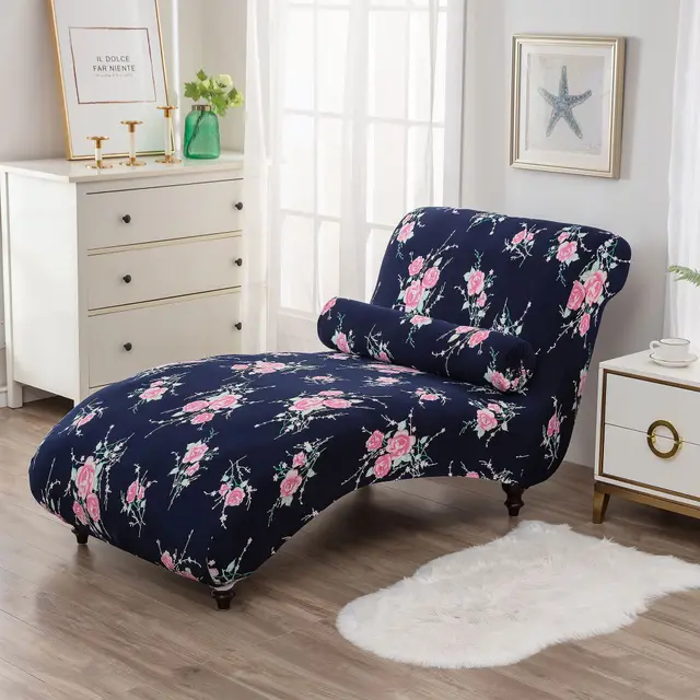 Printed Thickening All inclusive Stretch Armless Sofa Cover Blue Rose - Shop at LoveMi