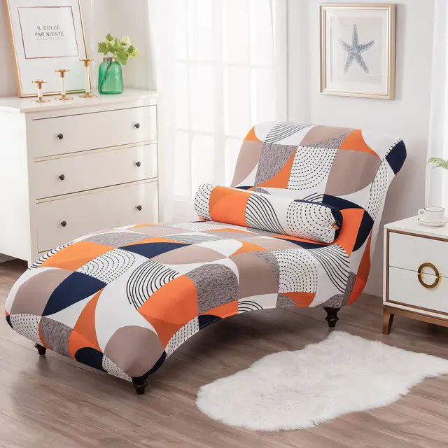 Printed Thickening All inclusive Stretch Armless Sofa Cover Geometry - Shop at LoveMi