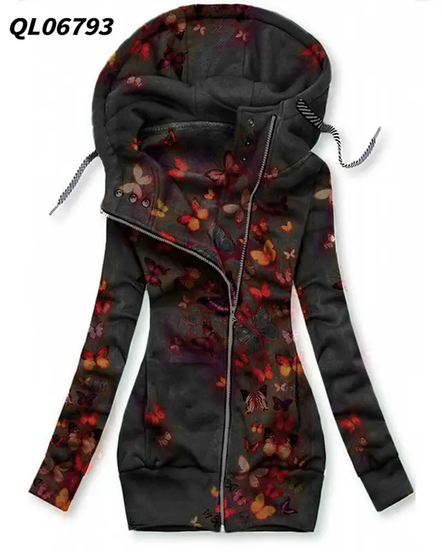 Women's Long sleeved Zip Hoodie 11 B941 - Shop at LoveMi